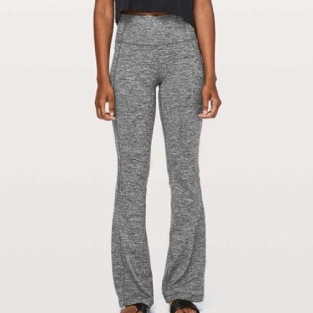 Lululemon Heathered Black Groove Pant Flare Women’s Size 10